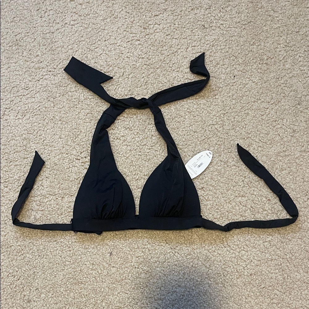 New Chic Black Halter Swim Bra
